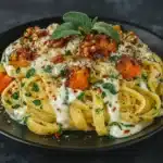 Savory Butternut Squash & Sage Pasta served in a bowl