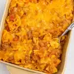 Sloppy Joe Casserole in a baking dish