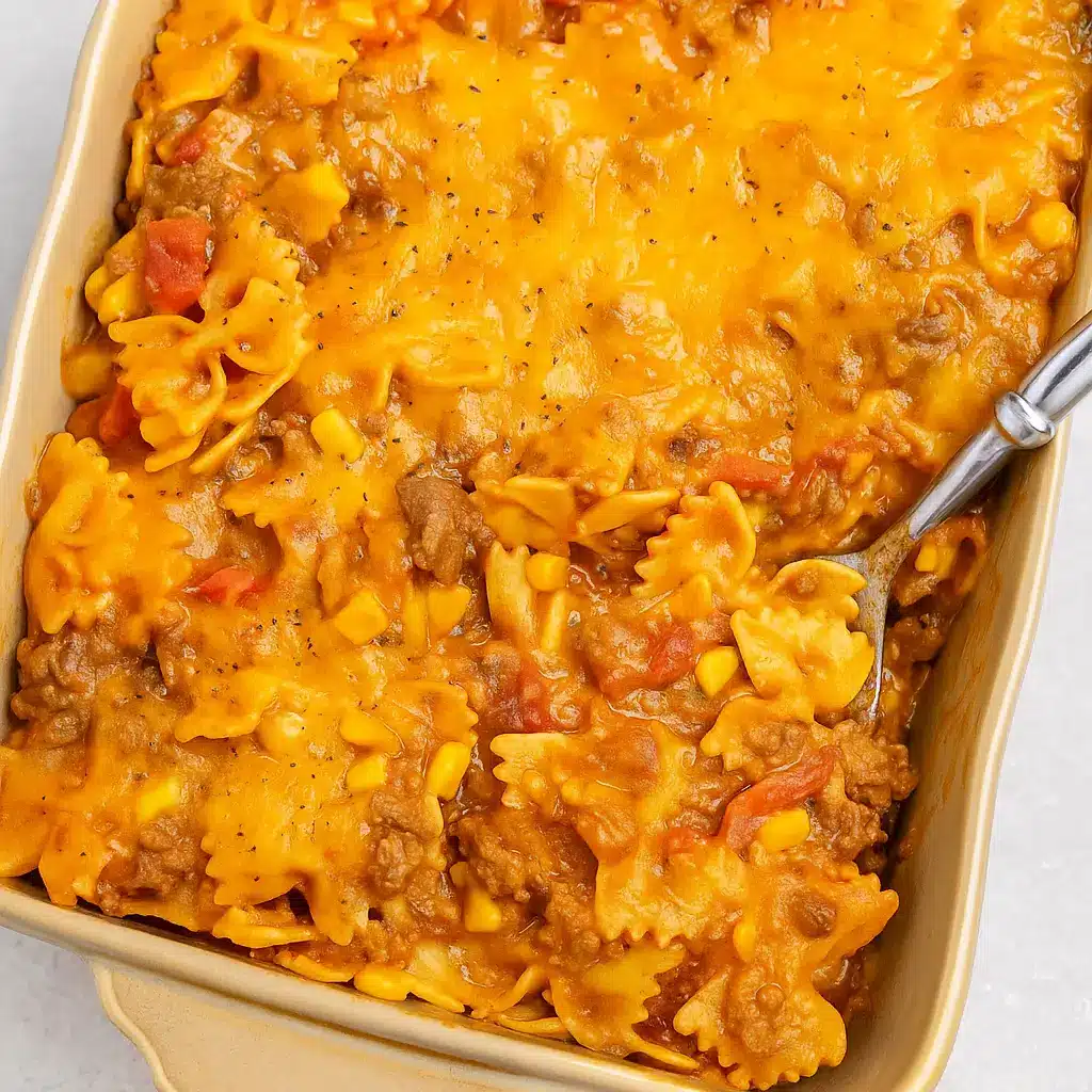 Sloppy Joe Casserole in a baking dish