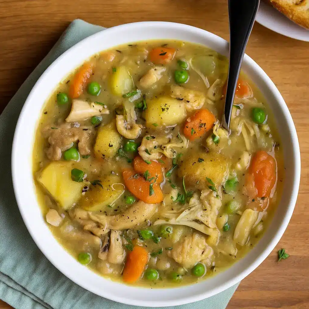 Slow Cooker Chicken Stew in a cozy kitchen setting