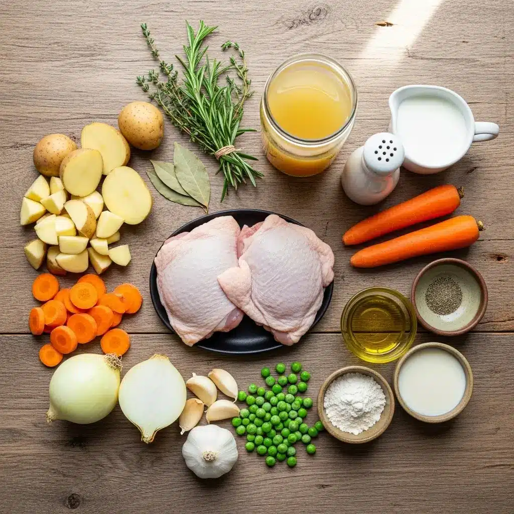 Ingredients for slow cooker chicken stew recipe