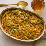 slow cooker green bean casserole with crispy topping