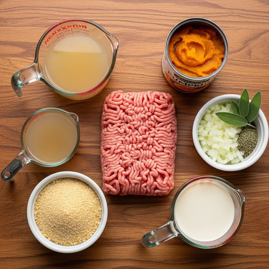 Ingredients for Turkey Meatballs in Pumpkin Sage Sauce