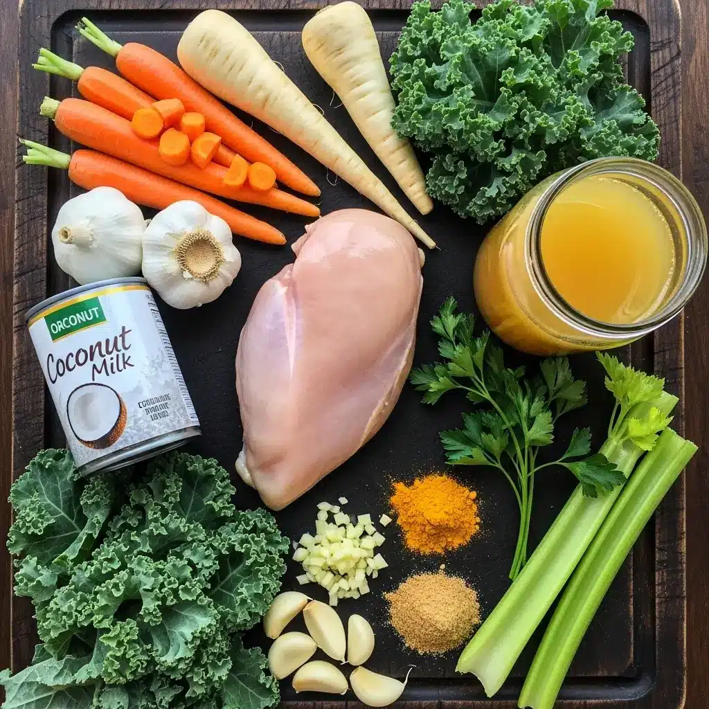 Ingredients for Immunity-Boosting Turmeric Chicken Soup