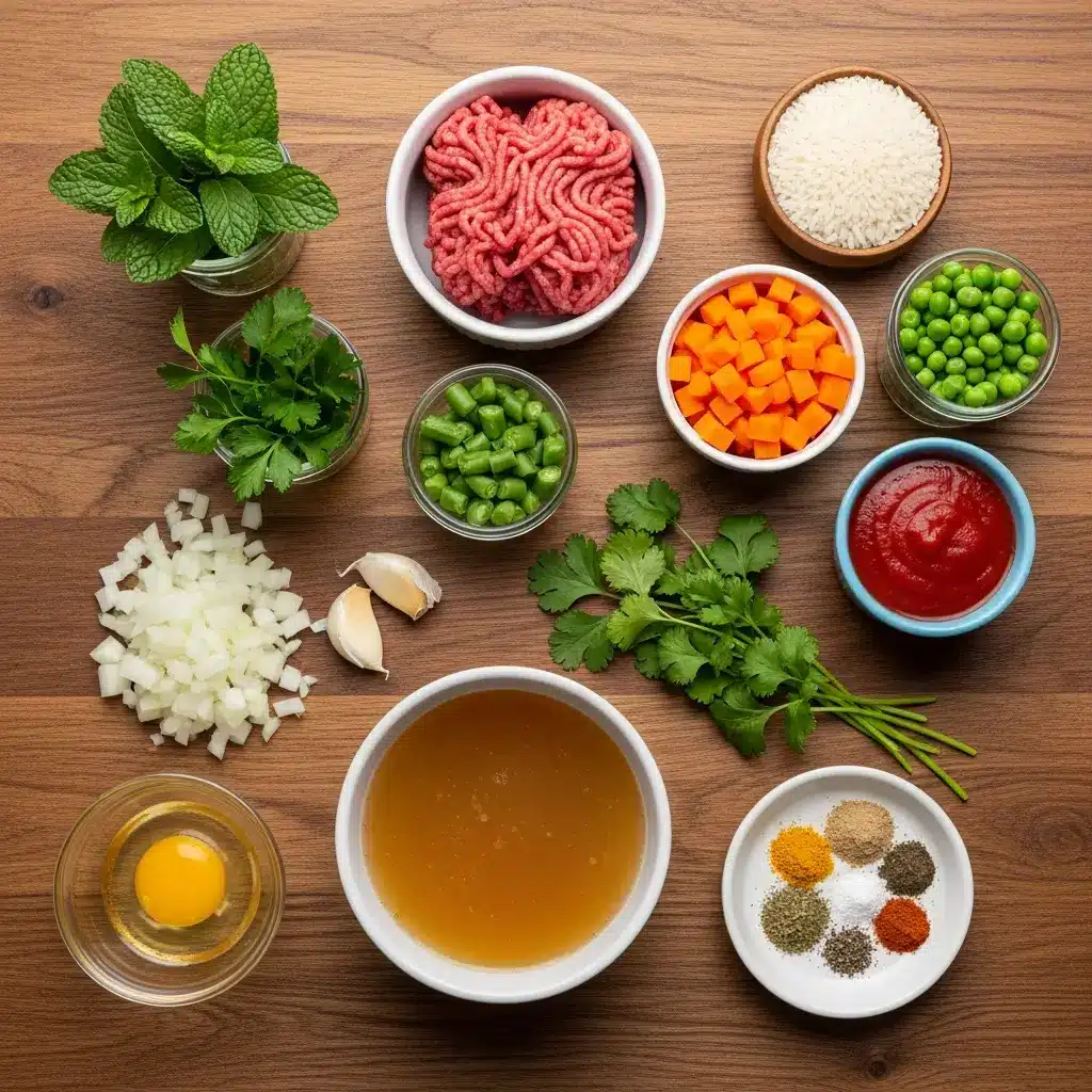 Ingredients for Albondigas Soup (Mexican Meatball Soup