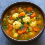 Anti-Inflammatory Golden Detox Soup served in a cozy setting