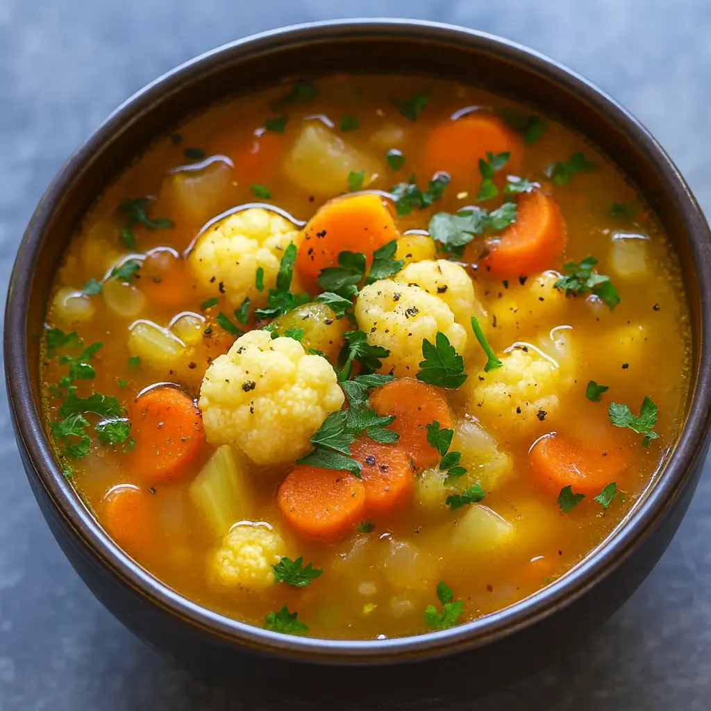 Anti-Inflammatory Golden Detox Soup served in a cozy setting