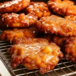 baked apple fritters fresh from oven