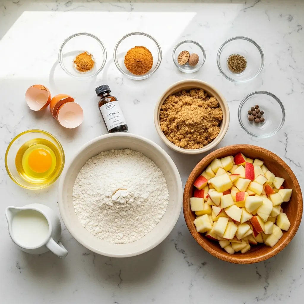 baked apple fritters ingredients display