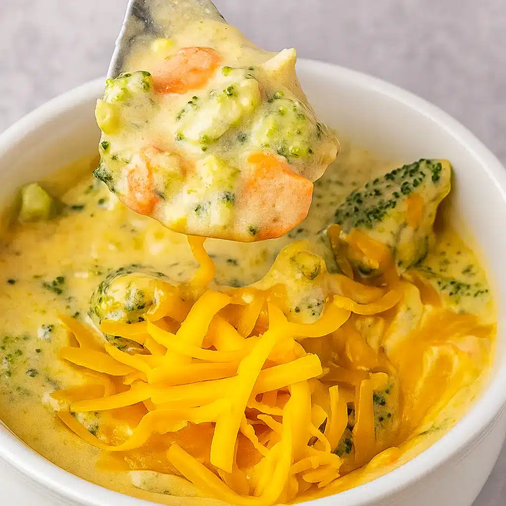 Best Broccoli Cheese Soup served hot