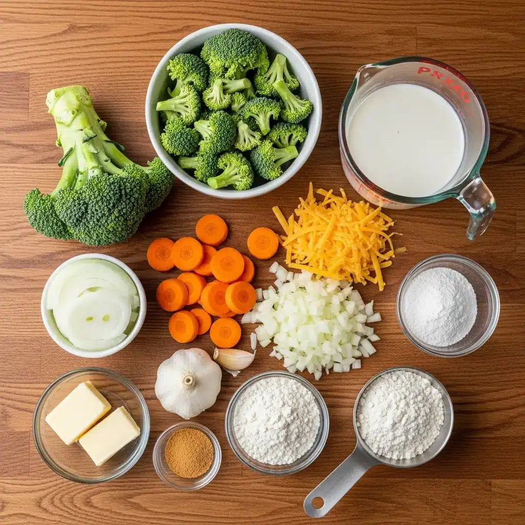 Ingredients for Best Broccoli Cheese Soup