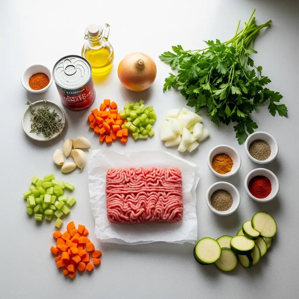 Ingredients for Best Ground Turkey Soup