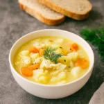 creamy cabbage potato soup with potatoes and dill