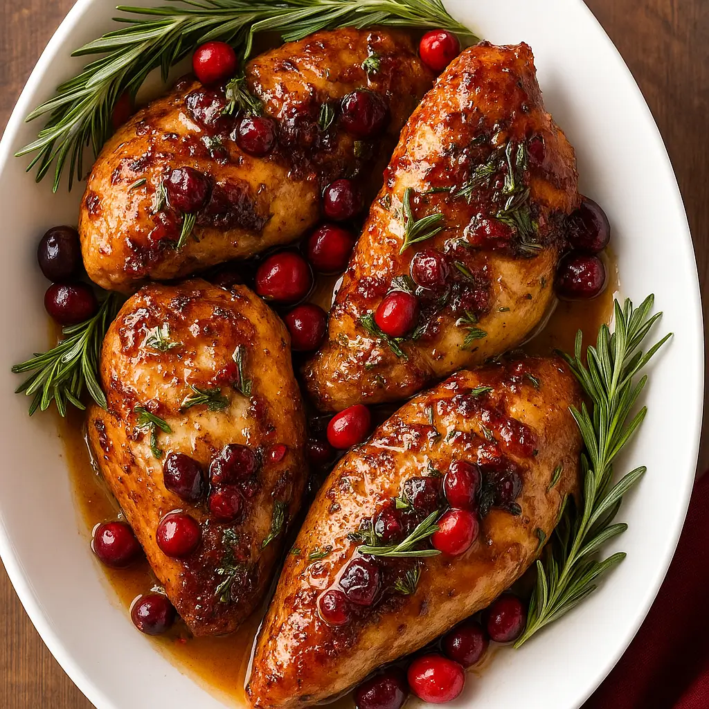 cranberry orange glazed chicken holiday dinner