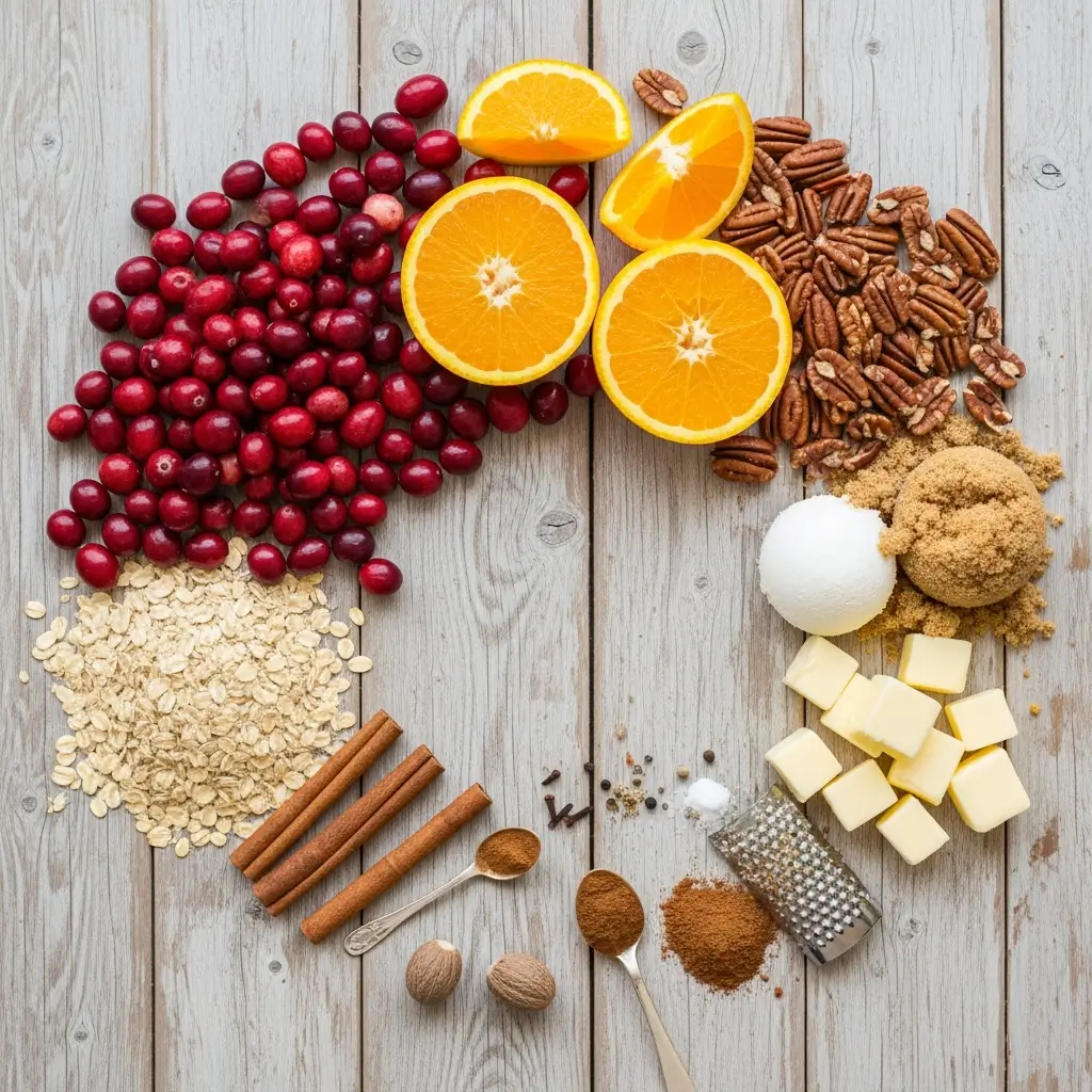 Cranberry Orange Pecan Crisp with golden oat topping