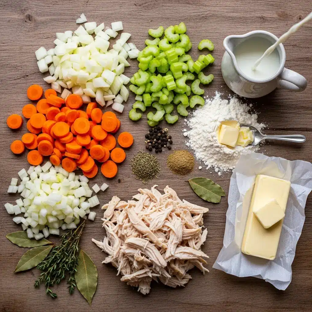 Ingredients for Creamy Chicken and Dumpling Soup
