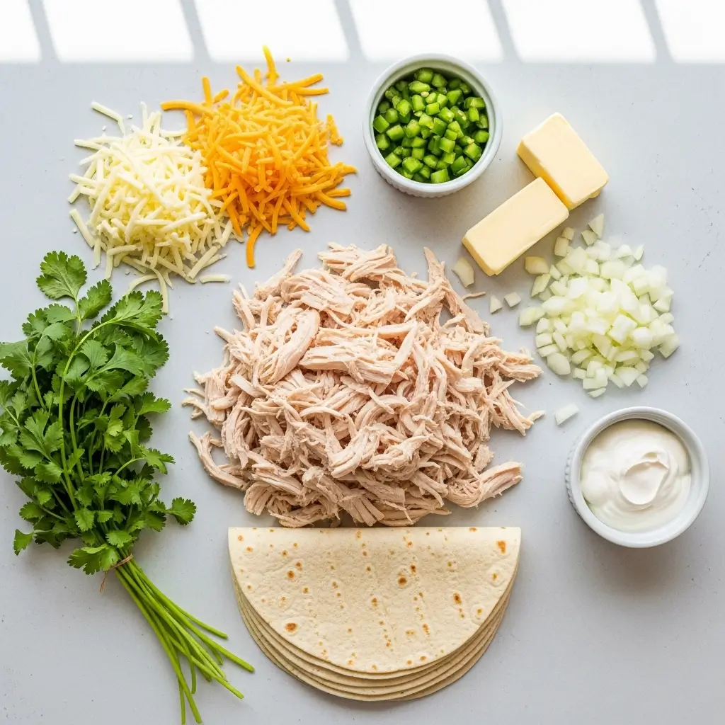 Ingredients for Creamy White Chicken Enchiladas