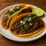 Crock Pot Birria Tacos with consommé for dipping