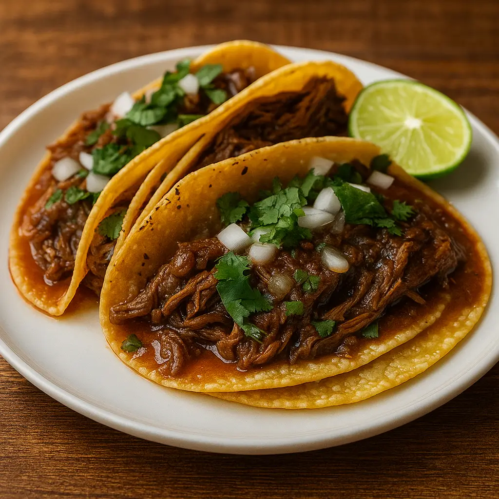 Crock Pot Birria Tacos with consommé for dipping