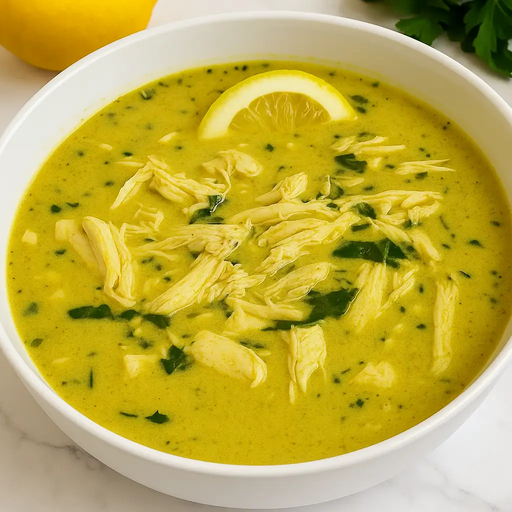 Crock Pot Thai Ginger Chicken Soup in a bowl with garnishes