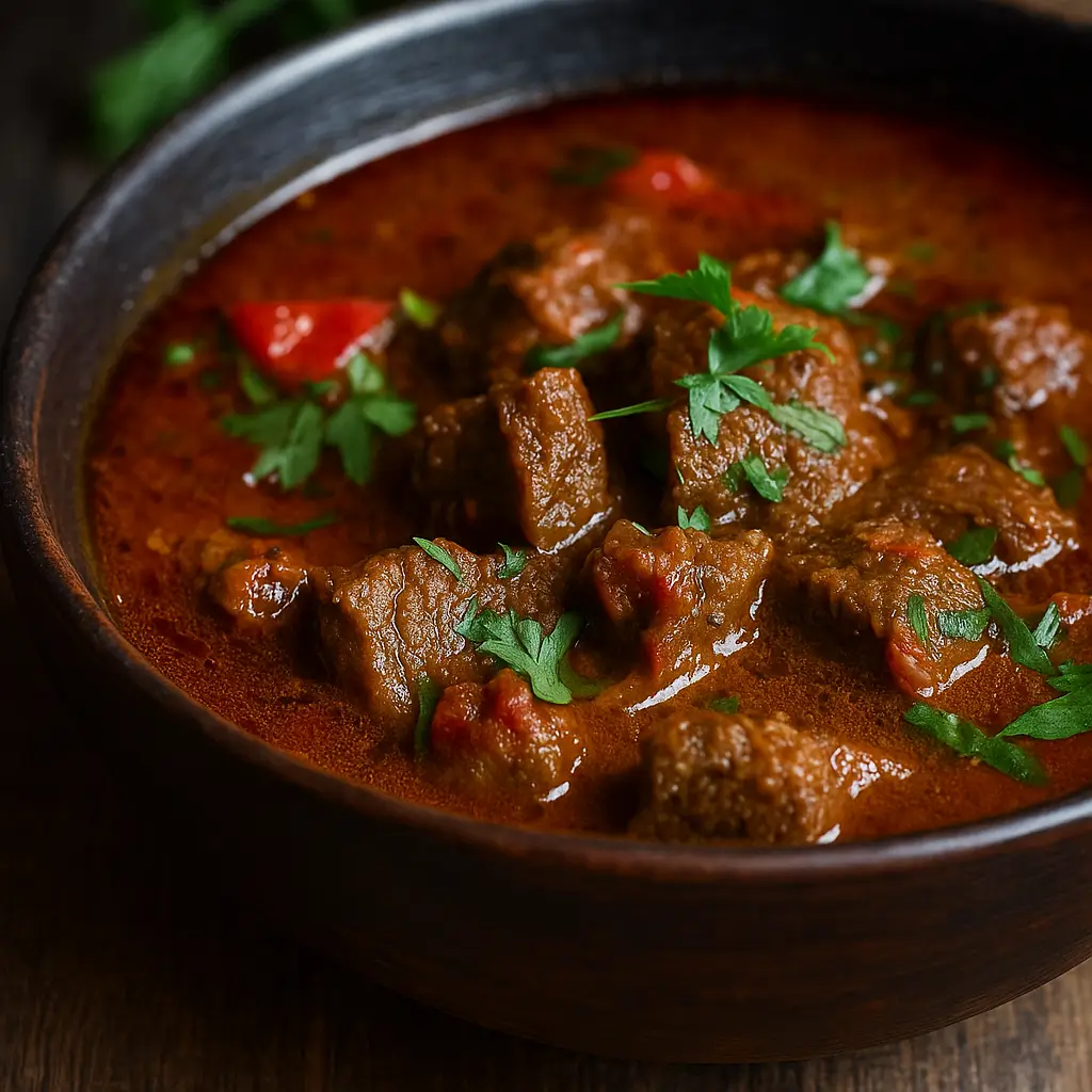 Crock Pot Venison Curry served over jasmine rice