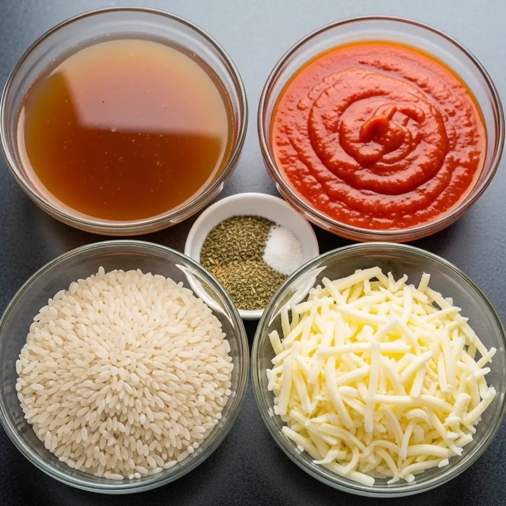 Ingredients for Deconstructed Stuffed Peppers laid out on a cutting board