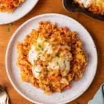 Deconstructed Stuffed Peppers in a Skillet with Melted Cheese