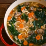 Detox Immune-Boosting Chicken Soup in a ceramic bowl