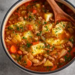 Easy Cabbage Roll Soup in a Bowl