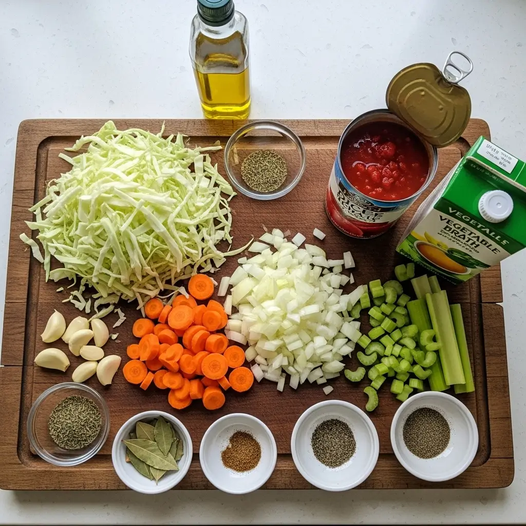 Ingredients for Easy Cabbage Soup