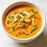 Easy Creamy Chicken Tortilla Soup with Toppings