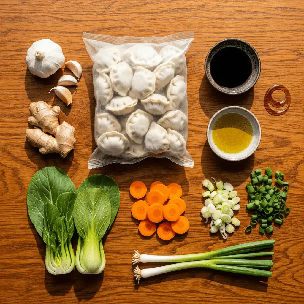 Ingredients for Easy Homemade Potsticker Soup