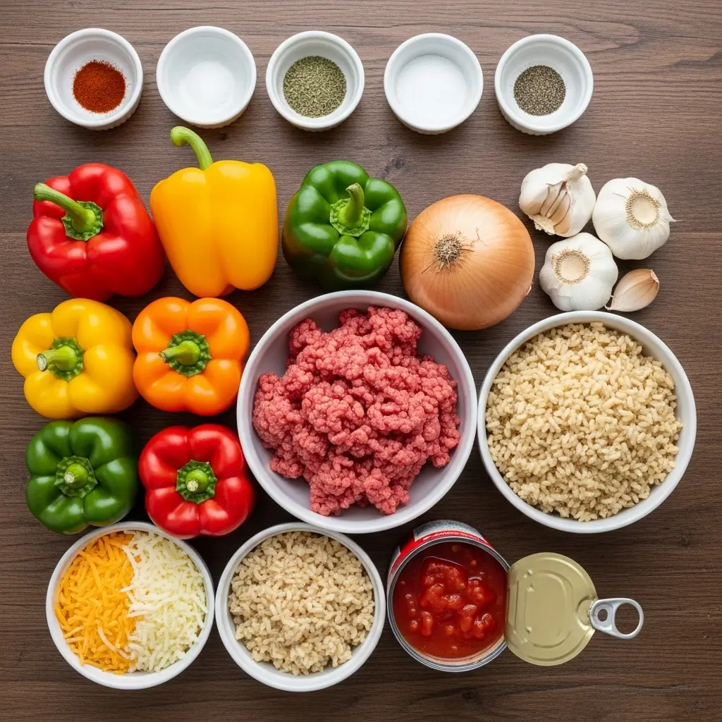 Ingredients for Easy Stuffed Bell Peppers recipe