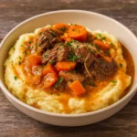 fall apple cider stew mash in rustic bowl