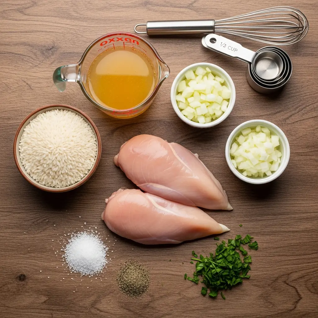 Forgotten Chicken recipe ingredients laid out