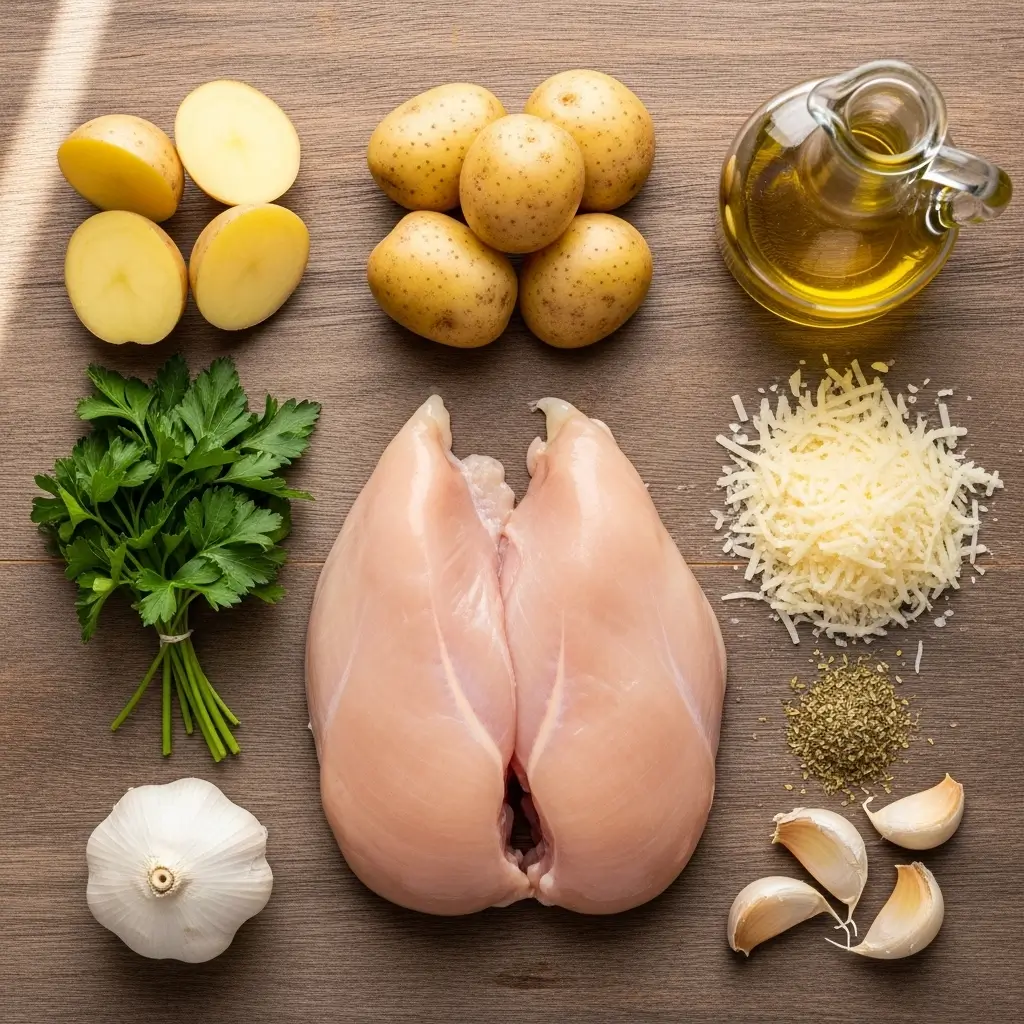 Ingredients for Garlic Parmesan Crockpot Chicken