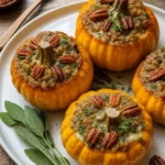 Ground Turkey and Brown Butter Sage Stuffed Pumpkins