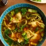 Gyoza Soup Recipe with dumplings and vegetables