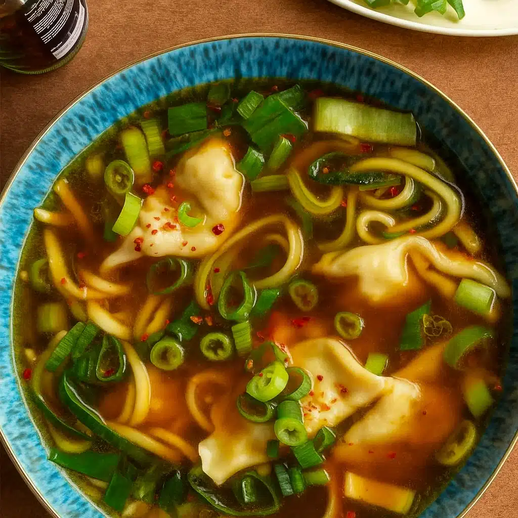 Gyoza Soup Recipe with dumplings and vegetables