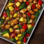 Hawaiian Chicken Sheet Pan with pineapple and peppers