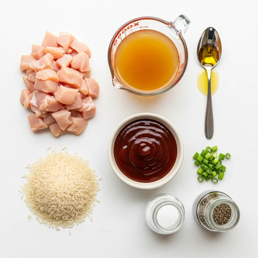 Ingredients for One-Pan Honey BBQ Chicken and Rice