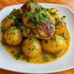 Irresistible Garlic Parmesan Crockpot Chicken in a slow cooker
