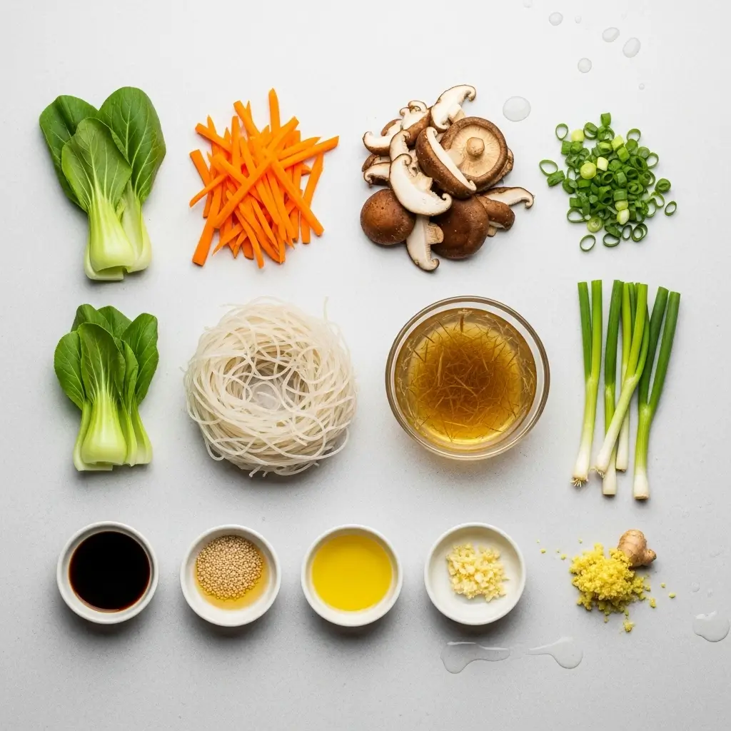Ingredients for Japanese Glass Noodle Soup