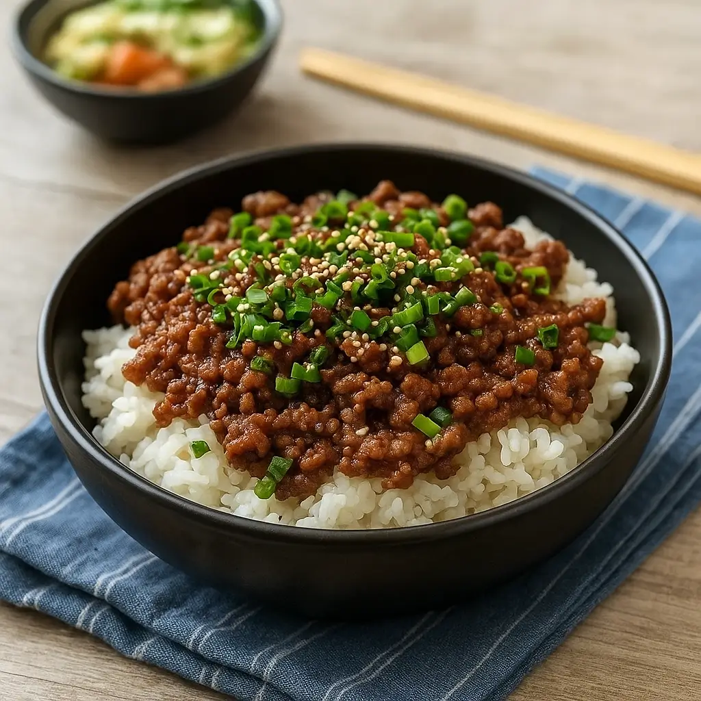 Korean Ground Beef Bowl with Egg and Rice