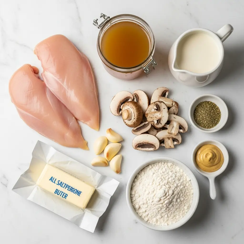 Ingredients for mushroom chicken recipe