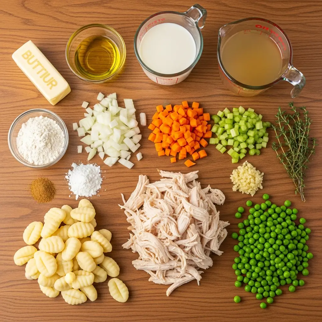 Ingredients for Easy One-Pot Gnocchi Chicken Pot Pie