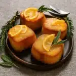 Orange Ginger Honey Cake on rustic plate