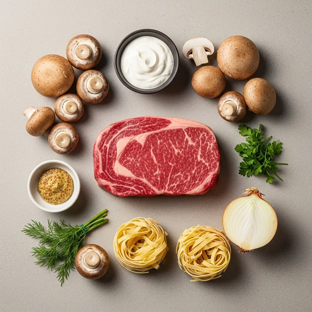 Ingredients for Perfect Gordon Ramsay Beef Stroganoff