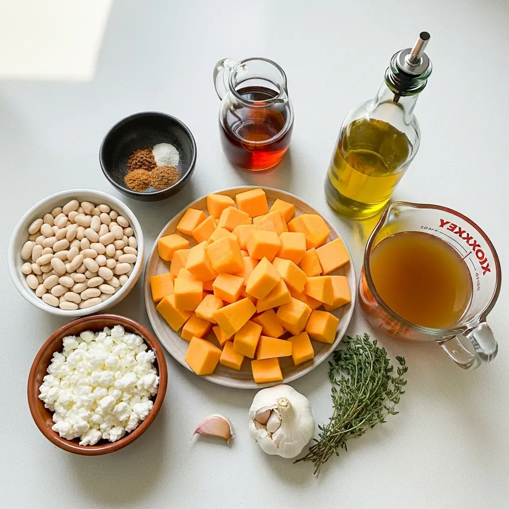 ingredients for protein-packed butternut squash soup
