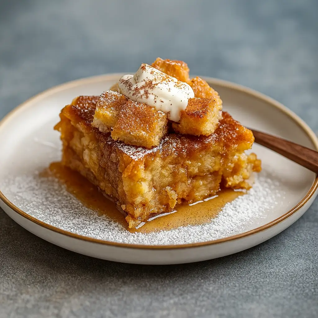 Pumpkin Spice French Toast Casserole fresh from oven